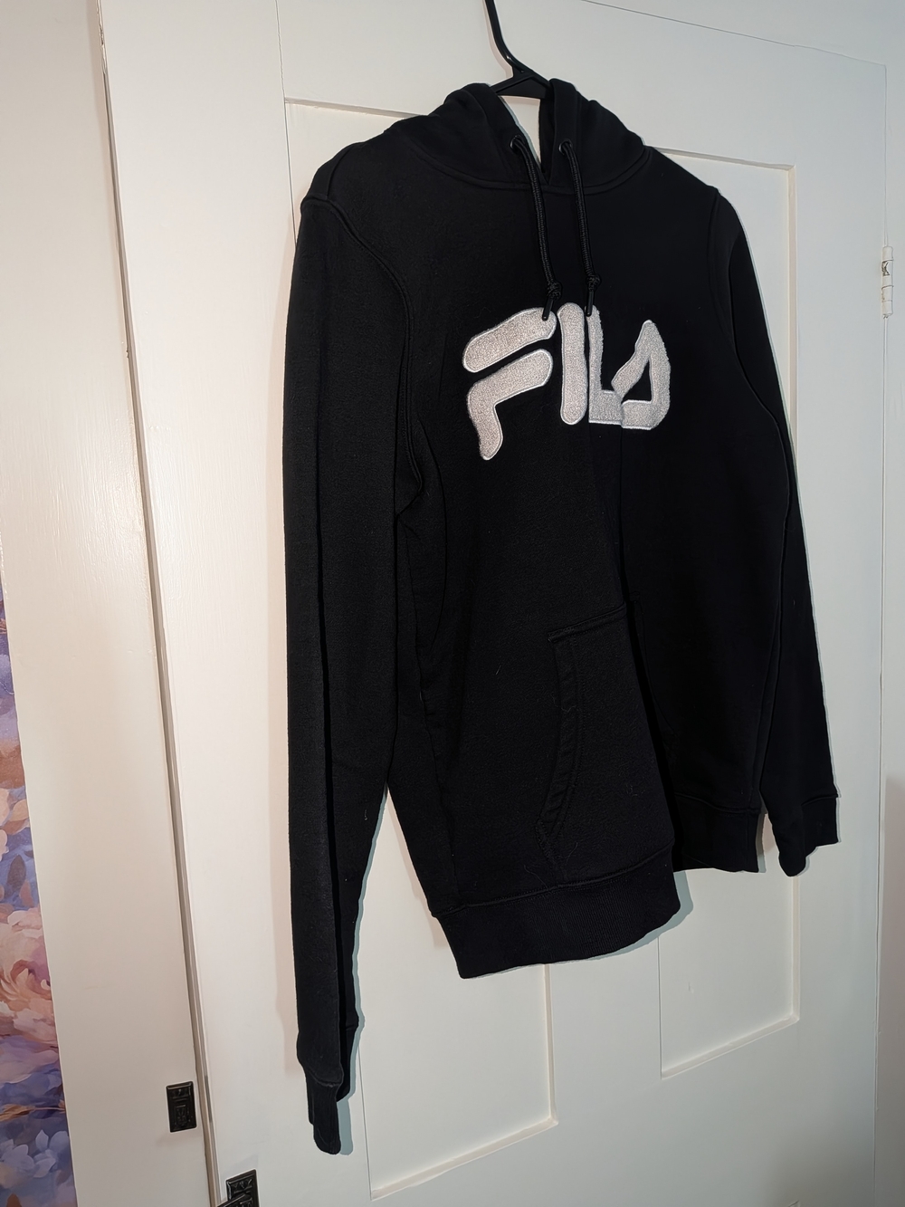 FILA Women's Black Hooded Sweatshirt with White Logo